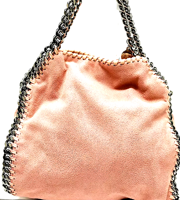 Stella McCartney UK. Pink "Falabella" Vegan Leather Silver Hardware Shoulder Bag