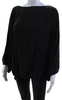 Etoile Isabel Marant Paris. Black Long Sleeve Scoop Neck Tie Front Top Black