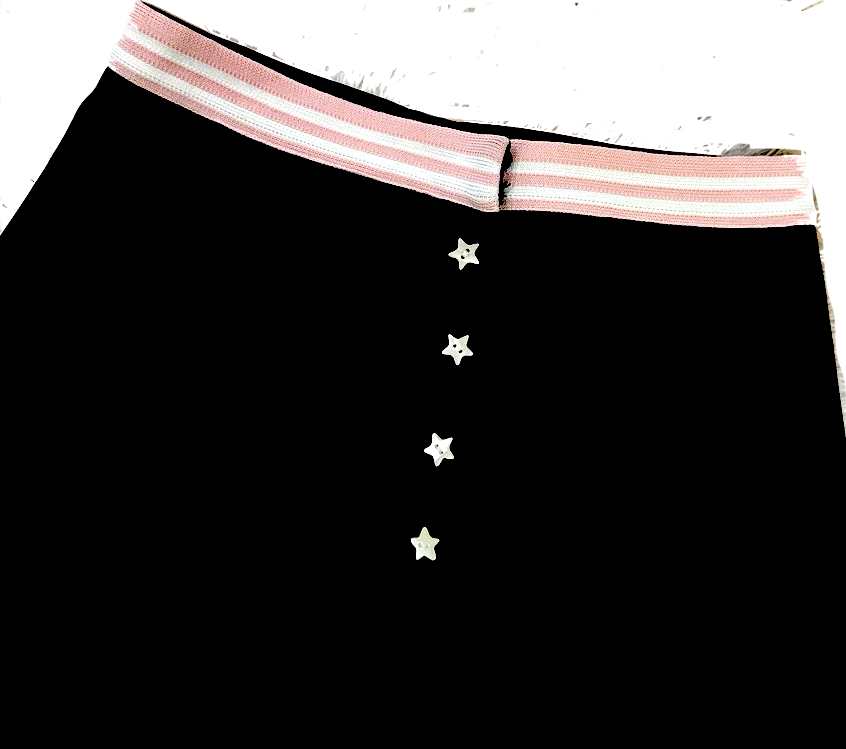 Miu Miu Italy. Vintage A Line Webbing-Trimmed Pleated Mini Skirt Star Button