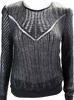 Alexander McQueen UK. Gray Wool Open Knit Long Sleeve Sweater