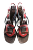 Miu Miu Italy. Red Multicolor Leather Block Heels Sandals Shoes Size 9