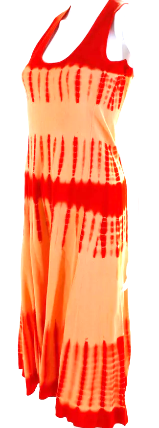 Proenza Schouler NY. NEW. W/Tags. Orange Stretch Viscose Knit Tie Dye Dress