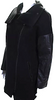 Mackage Black Wool Front Zip Leather Trim Collared Jacket