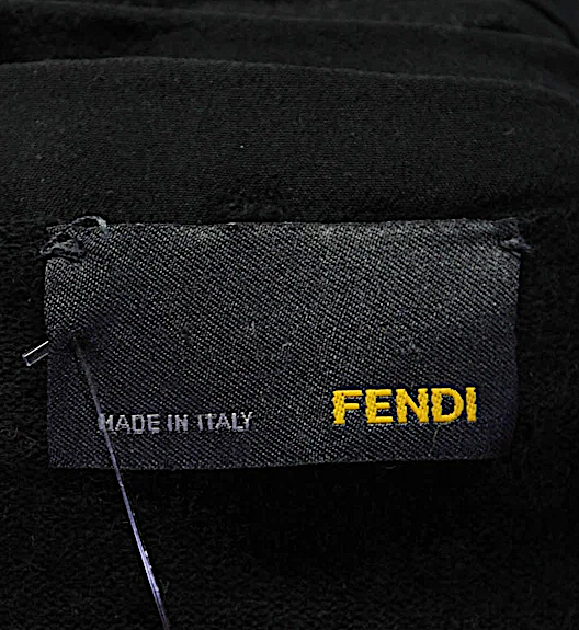 Fendi Italy.  3/4 Sleeve Black Silk Draped Cashmere Cardigan Sweater Top