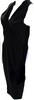 Gucci Italy. Black Crepe Wide Back Criss-Cross Strappy Sleeveless Belted Sheath Dress