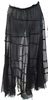 Ivan Grundahl Copenhagen. Black Striped Print Textured Sheer A-Line Maxi Skirt