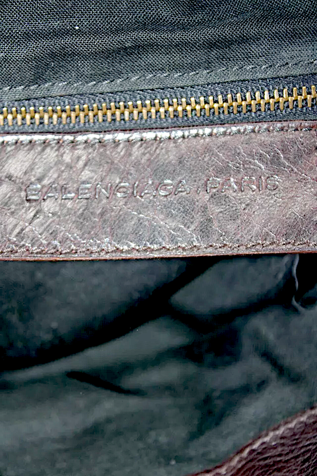 Balenciaga Paris. Brown Leather One Strap Buckle Stud Small Hobo Shoulderbag / Handbag