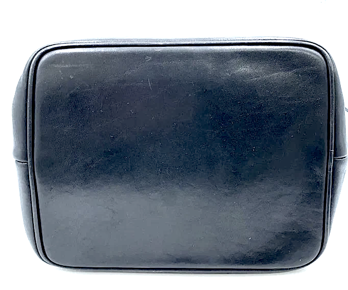 HIROFU Japan. Black H Logo Medium Size Lambskin Leather Shoulder Bag / Tote Bag