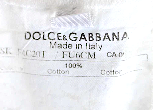 Dolce & Gabbana ITALY. White Cotton Textured Button Zip Lined Casual Skirt