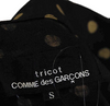 Comme Des Garcons Japan. TRICOT. Black Wool Polka Dot Collar Button Down Shirt