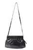 GUCCI ITALY Black Embossed Snakeskin Ruched Logo Snap Closure Shoulder Bag / Evening Bag / Tuck in Strap Clutch