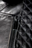 Barbara Bui PARIS. Black Lambskin Leather Quilted Details Front ZIp Collared Jacket