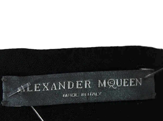 Alexander McQueen UK.  Black Square Neck Sleeveless Polyester Blouse