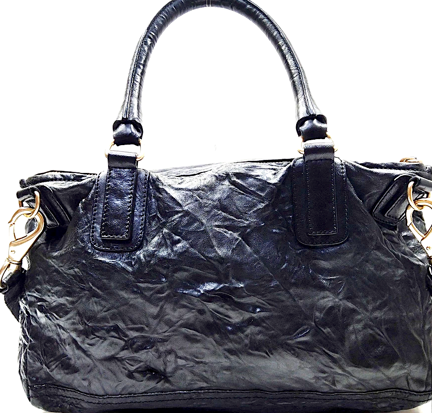 Givenchy Paris. Black Rare Unborn Calf Leather Large Shoulder Bag / Hand Bag