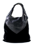 Helmut Lang NY. Black Suede Leather Zip Expandable Shoulder Hobo Handbag