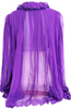 Gucci Italy. Violet Semi Sheer Silk Ruffles Accents Blouse