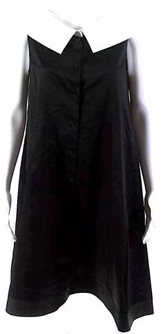 Joseph Italy. Black Plunge Neckline Knee-Length Dress