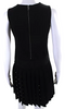 Alexander McQueen UK. McQ. BBlack Studded Crew Neck Pleated Shift Dress