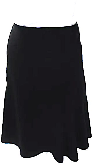 Alaia Paris. Black Wool Knit Buckle Detail Midi A-Line Skirt