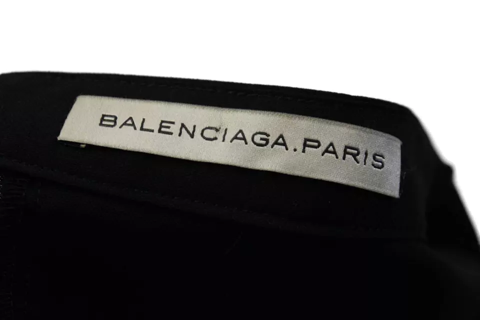 Balenciaga Paris Black Wool Cuffed Dress Pants