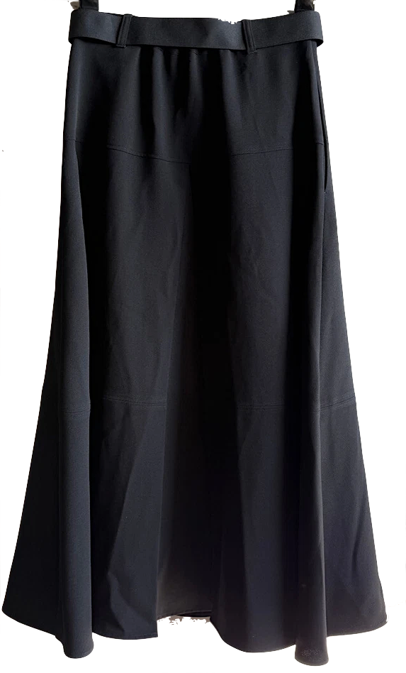 United Tokyo Japan. Base Black Polyester Blend A-Line Maxi Skirt