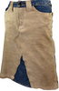 Dolce & Gabbana Italy. Beige Suede Leather Blue Cotton Denim Mini Skirt