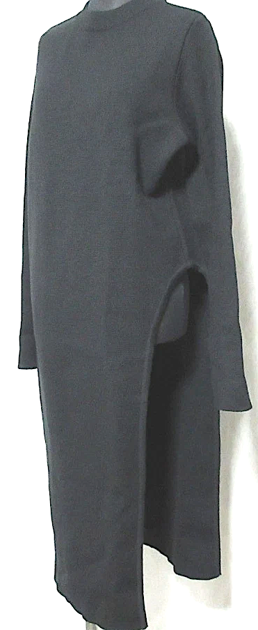 UNITED TOKYO JAPAN Black Side Slit Long Knit Dress