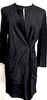 Ann Demeulemeester Belgium. Black Collarless Leather Suede, Rayon Lined Coat