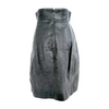 Chanel Paris. Black Distressed Lambskin, Silk High Waisted Skirt