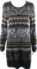 Jean-Paul Gaultier. Paris. Fuzzi. Black/Grays Faire Isle Nordique Sweater Dress