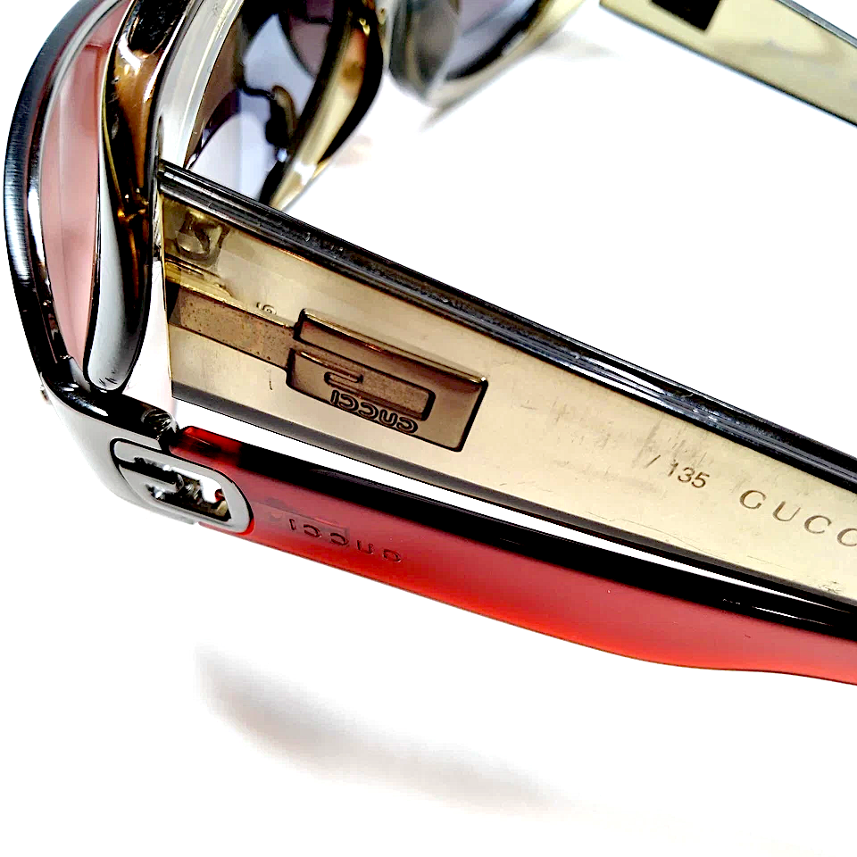 Gucci Italy. Vintage Acetate Bordeaux/Green Colors Sunglasses Sold Separately 250/350