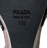 Prada Italy Black Suede Studded Detail Ankle Strap Wood Wedge Heels Size 9.5