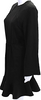 Chloe Paris. Black Long Sleeves Knee Length Ruffle Swing Dress