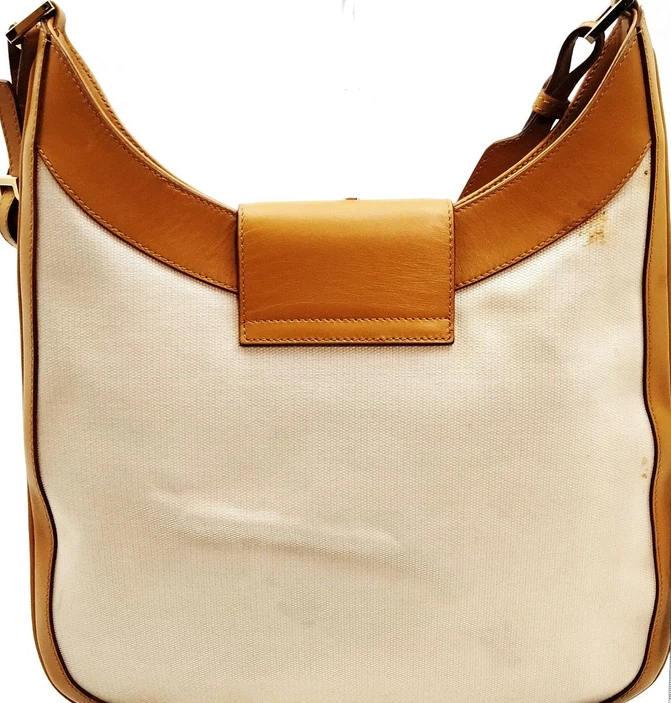 GUCCI ITALY. Vintage Canvas/Leather Shoulder Bag / Hand Bag
