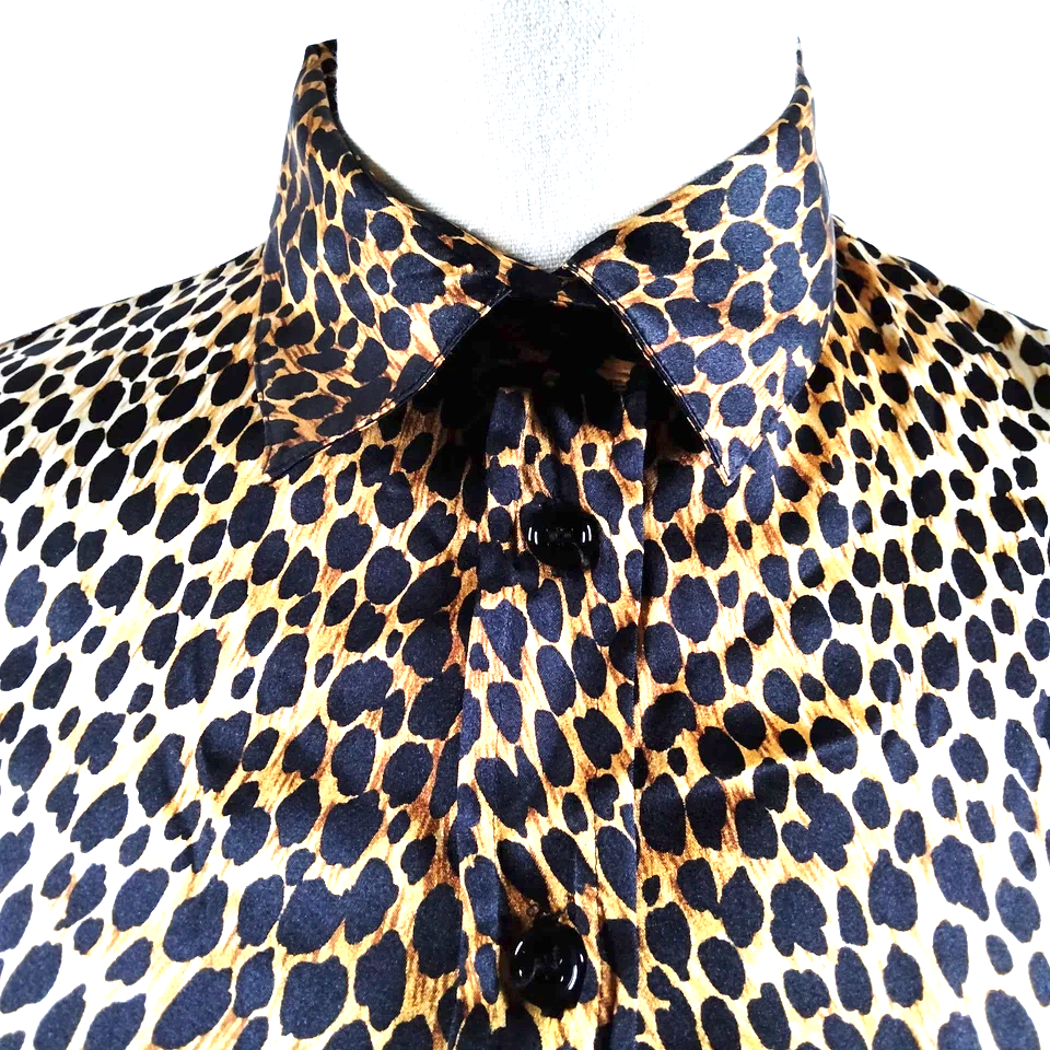 DOLCE & GABBANA ITALY. D&G. Animal Print Silk Polyurethane Top
