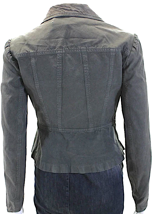 Marni Italy. Gray Long Sleeves Button Down Cropped Jacket