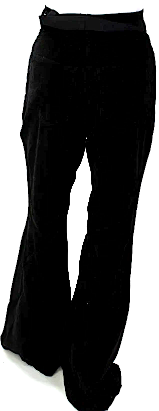 Rick Owens Paris. Drkshdw. Black Corduroy High Rise Wide Flared Pants