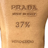 PRADA ITALY. Dark Brown Leather Ankle Strap Pumps 37.5