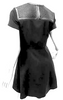 Proenza Schouler NY. Black Black Stretch Silk Woven Leather Yoke Skater Mini Dress