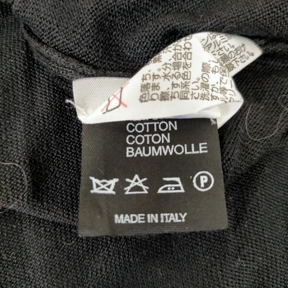 Fendi Italy. Black Cotton Blend Button Front Cardigan Style Top