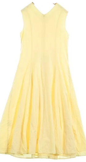 Rirandture Japan. Vintage Cotton/Viscose Yellow Dress