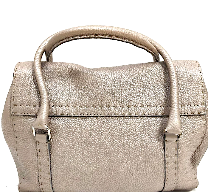 Fendi Italy. Silver Leather Hand Bag