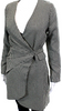 Jason Wu Long Sleeves V-Neck Wool Houndstooth Double Breasted Jacket