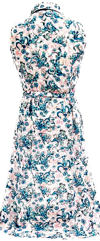 Prada Italy. Polytech Vintge Floral Print Dress