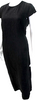 Dries Van Noten Belgium Black Round Neck Short Sleeve Sheath Dress