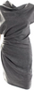 Helmut Lang Gray Wool Ruched One Shoulder Sleeveless Bodycon Dress