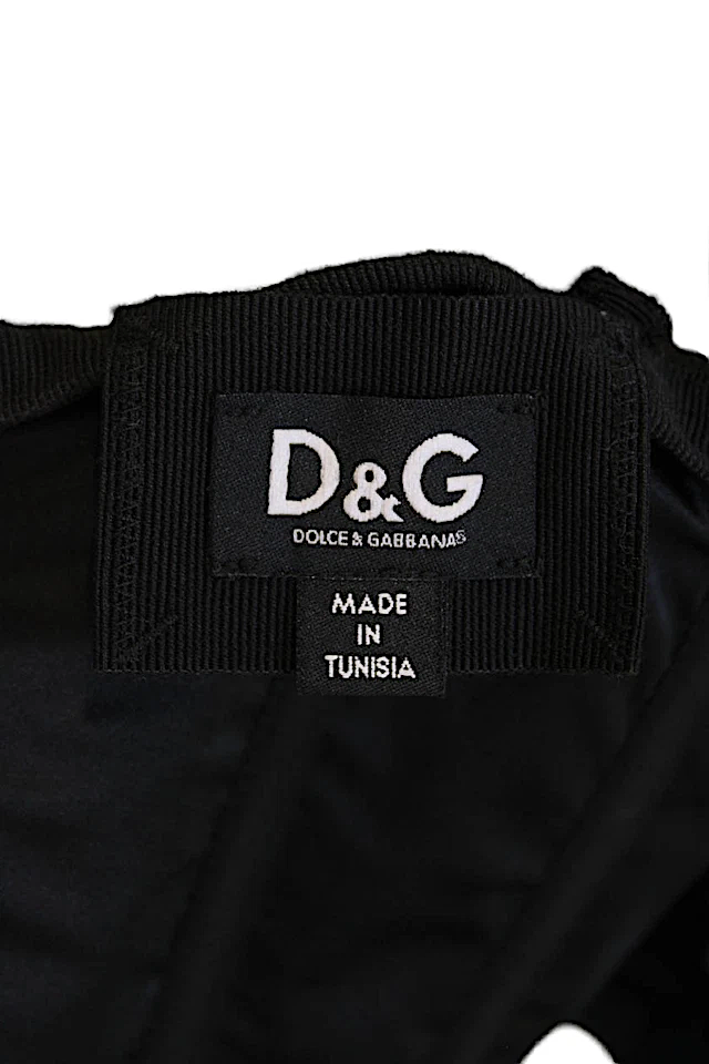 Dolce & Gabbana D&G ITALY. Black Cotton Back Zip Strapless Corset Top