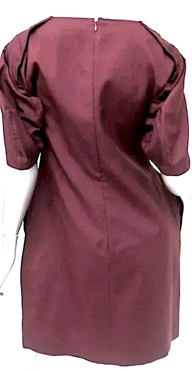 Jil Sander NEW W/TAGS. Burgundy Stretch Twill Dress Nottingham