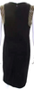 Gucci Italy. Black Sleeveless Chain Link Trim Round Neck Sheath Dress