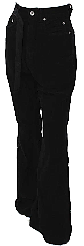 Rick Owens Paris. Drkshdw. Black Corduroy High Rise Wide Flared Pants